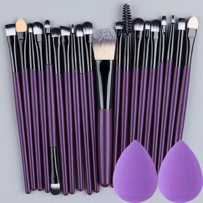 20Pcs Makeup Brushes Set Eyeliner Brush Blending Brush Makeup Brush for Cheeks Eye Cosmetic Foundation Brush with Makeup Sponge