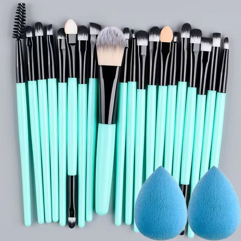 20Pcs Makeup Brushes Set Eyeliner Brush Blending Brush Makeup Brush for Cheeks Eye Cosmetic Foundation Brush with Makeup Sponge