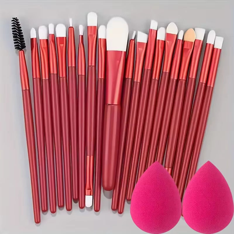 20Pcs Makeup Brushes Set Eyeliner Brush Blending Brush Makeup Brush for Cheeks Eye Cosmetic Foundation Brush with Makeup Sponge