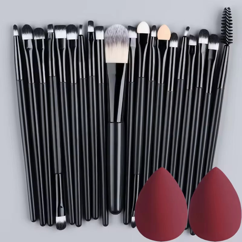 20Pcs Makeup Brushes Set Eyeliner Brush Blending Brush Makeup Brush for Cheeks Eye Cosmetic Foundation Brush with Makeup Sponge