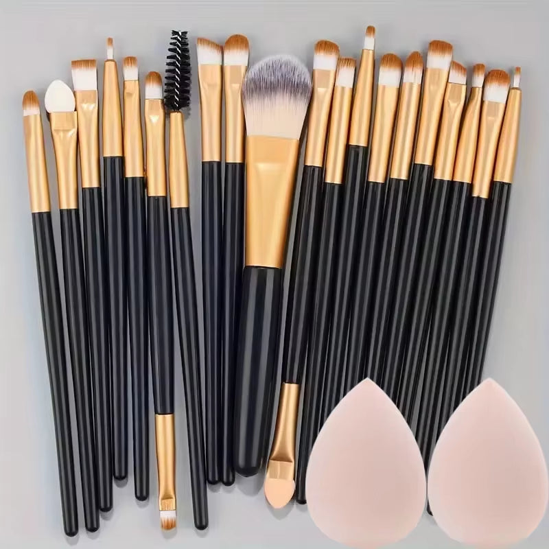 20Pcs Makeup Brushes Set Eyeliner Brush Blending Brush Makeup Brush for Cheeks Eye Cosmetic Foundation Brush with Makeup Sponge