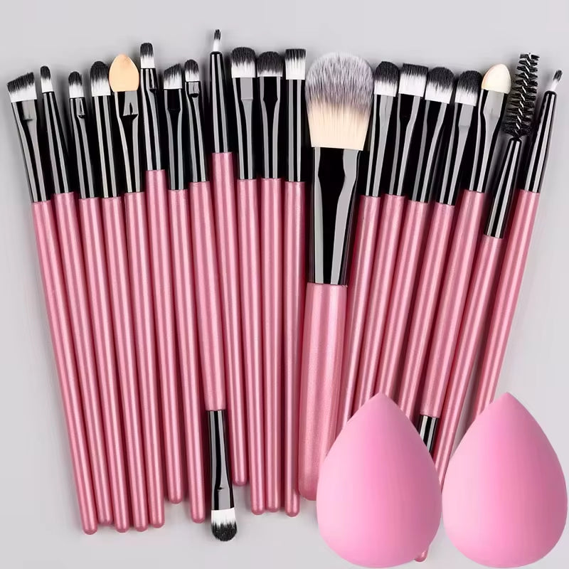 20Pcs Makeup Brushes Set Eyeliner Brush Blending Brush Makeup Brush for Cheeks Eye Cosmetic Foundation Brush with Makeup Sponge